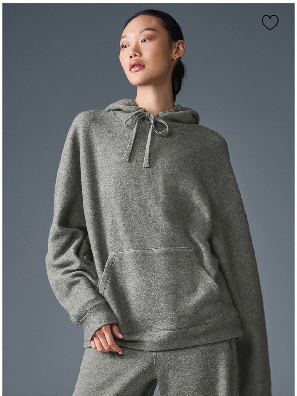 ALO - Cozy Grey Hooded Pullover Sweatshirt - Triumph Hoodie Grey Triblend